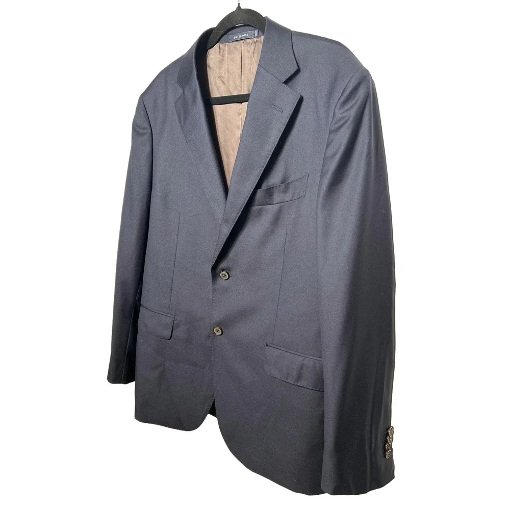 Suitsupply Wool Sport Coat Blazer Two Button Navy Blue US Size‎ 44R